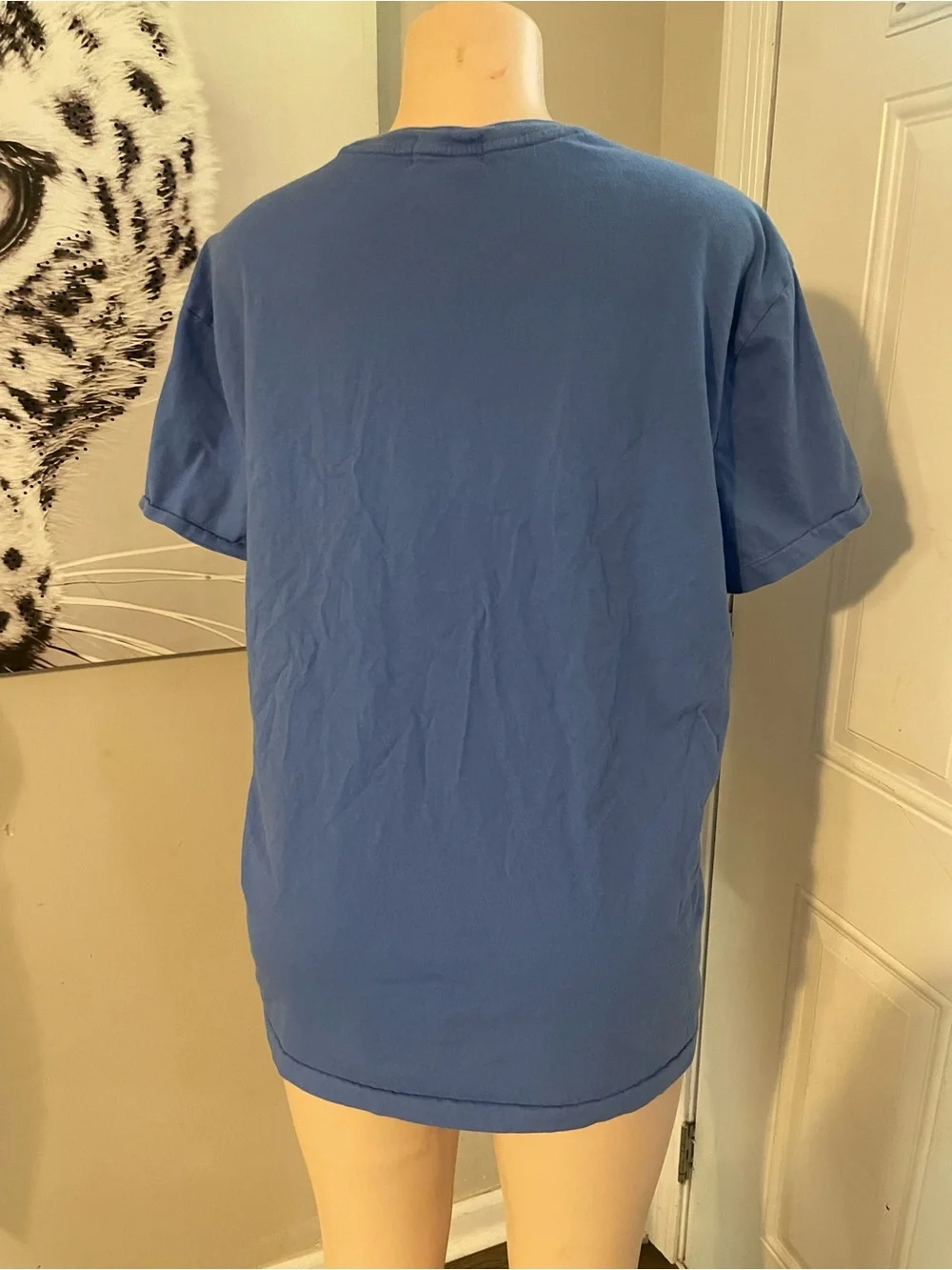 Polo Ralph Lauren logo blue T-shirt collegiate-style graphic top Large pony lo